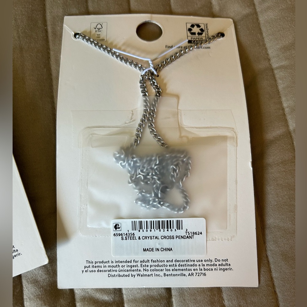 Men's 24” Stainless Steel Cross Necklace Set - Picture 6 of 8